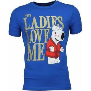 Local Fanatic  The Ladies Love Me Print  Shirts  heren Blauw