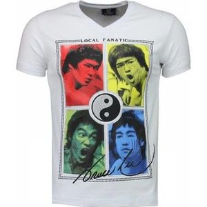 Local Fanatic  Bruce Lee Ying Yang  Shirts  heren Wit