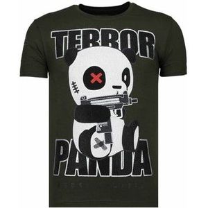 Local Fanatic  Terror Panda Rhinestone  Shirts  heren Groen
