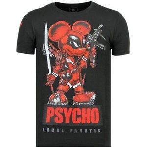 Local Fanatic  Psycho Mouse Bedrukte Z  Shirts  heren Zwart