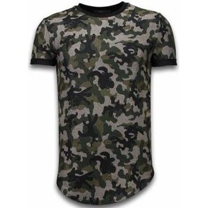 Justing  Camouflaged Fashionable Long Fi  Shirts  heren Groen