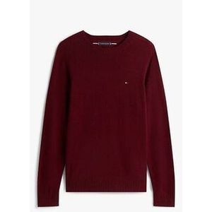 Tommy Hilfiger - Gebreide Trui - Rood - Ronde Halslijn