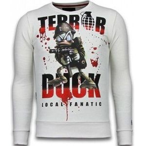 Local Fanatic  Terror Duck Rhinestone  Truien  heren Wit