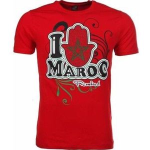 Local Fanatic  I Love Maroc  Shirts  heren Rood