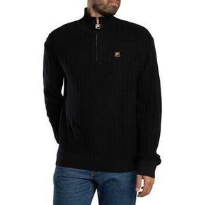 Fila  Stevie 1/4 rits trechterhals breisel  Truien  heren Zwart