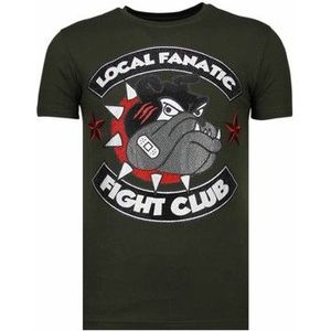 Local Fanatic  Fight Club Spike Rhinestone  Shirts  heren Groen