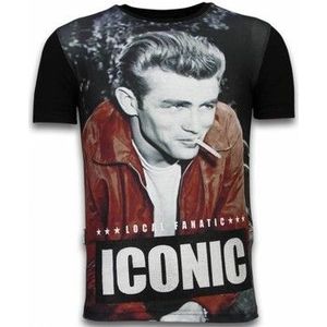 Local Fanatic  James Dean Iconic Digital  Shirts  heren Zwart