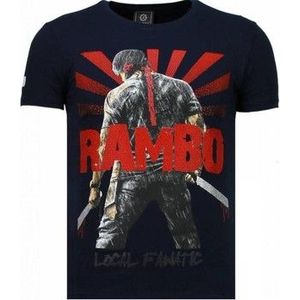 Local Fanatic  Rambo Shine Rhinestone  Shirts  heren Blauw