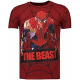 Local Fanatic  The Beast Spider Rhinestone  Shirts  heren Rood