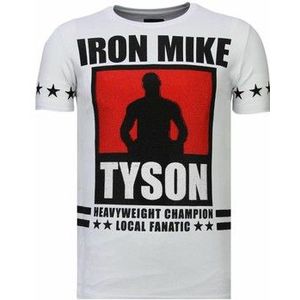 Local Fanatic  Iron Mike Tyson Rhinestone  Shirts  heren Wit