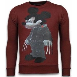 Local Fanatic  Bad Mouse Rhinestone  Truien  heren Rood