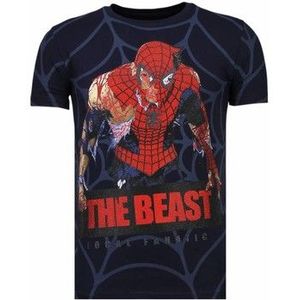 Local Fanatic  The Beast Spider Rhinestone  Shirts  heren Blauw