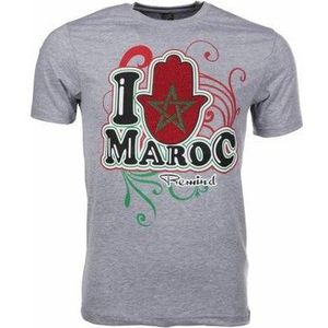 Local Fanatic  I Love Maroc  Shirts  heren Grijs