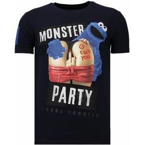 Local Fanatic  Monster Party Rhinestone  Shirts  heren Blauw