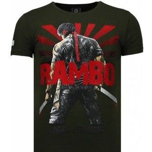 Local Fanatic  Rambo Shine Rhinestone  Shirts  heren Groen