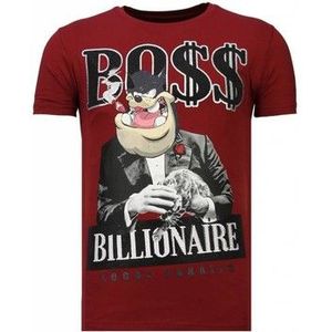 Local Fanatic  Billionaire Boss Rhinestone  Shirts  heren Rood