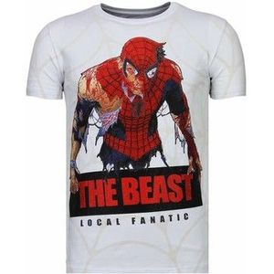 Local Fanatic  The Beast Spider Rhinestone  Shirts  heren Wit