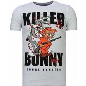 Local Fanatic  Killer Bunny Rhinestone  Shirts  heren Wit