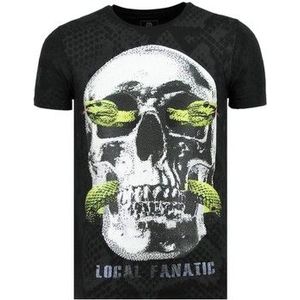 Local Fanatic  Skull Snake Vette Z  Shirts  heren Zwart