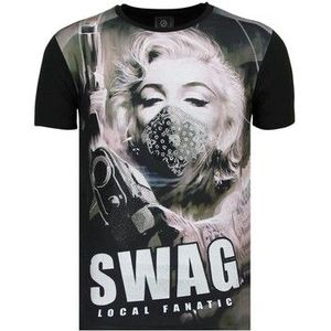 Local Fanatic  Marilyn Monroe SWAG  Shirts  heren Zwart