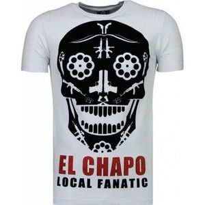 Local Fanatic  El Chapo Flockprint  Shirts  heren Wit