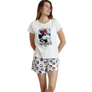 Admas  Slipe t-shirt pyjama Attitude Is Everthing Disney  [CATEGORIE_2] dames Wit