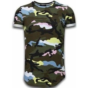 Tony Backer  Known Camouflage Long Fi Army Pink  Shirts  heren Groen