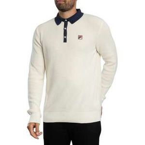Fila  Nowell wafelgebreid poloshirt met lange mouwen  shirts  heren Wit
