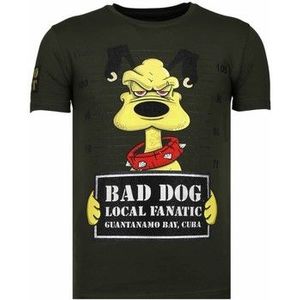 Local Fanatic  Bad Dog Rhinestone  Shirts  heren Groen
