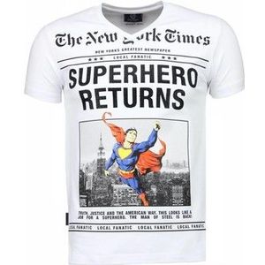 Local Fanatic  SuperHero Returns  Shirts  heren Wit