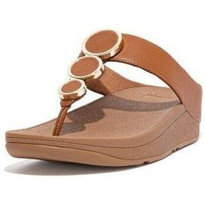 FitFlop  HALO LEATHER TOE-POST SANDALS LIGHT TAN  slippers  dames Goud