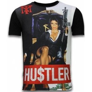 Local Fanatic  Hu$tler Digital Rhinestone  Shirts  heren Zwart