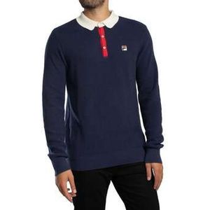 Fila  Nowell wafelgebreid poloshirt met lange mouwen  shirts  heren Blauw