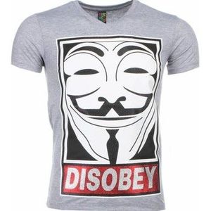 Local Fanatic  Anonymous Disobey Print  Shirts  heren Grijs