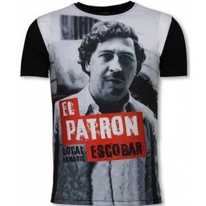 Local Fanatic  El Patron Escobar Digital  Shirts  heren Zwart