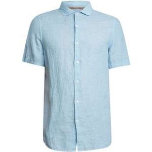 Superdry  Vakantie linnen overhemd met korte mouwen  overhemden  heren Blauw