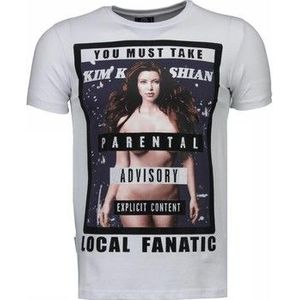 Local Fanatic  Kim Kardashian Rhinestone  Shirts  heren Wit