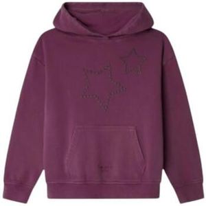 Pepe Jeans - Alicia - Sweatshirt - Paars - 8 Jaar - Lange Relaxte Hoodie