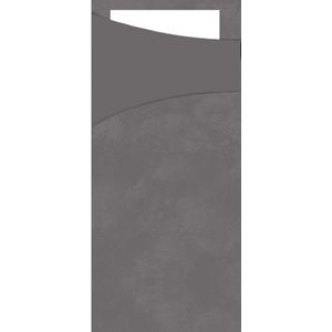 DUNI Bestekzakjes; 8.5x19 cm (BxL); grijs/wit; 100 stuk / verpakking