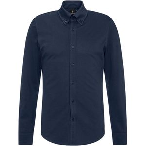JOBELINE Overhemd lange mouw Piqué slim fit; Kledingmaat L; navy