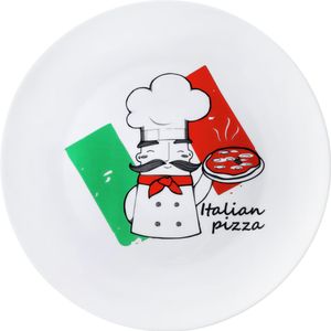 Bormioli Rocco Pizzabord Pizza Chef; 33 cm (Ø); rood/groen/wit; rond; 6 stuk / verpakking