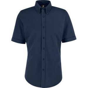 JOBELINE Herenoverhemd Piqué met korte mouwen; Kledingmaat 3XL; navy