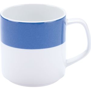 PULSIVA Beker Multi-Color; 245ml, 6x7.8 cm (ØxH); wit/blauw; rond; 6 stuk / verpakking