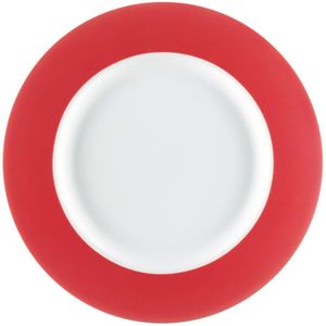 PULSIVA Plat bord Multi-Color; 20.4x1.8 cm (ØxH); wit/rood; rond; 6 stuk / verpakking