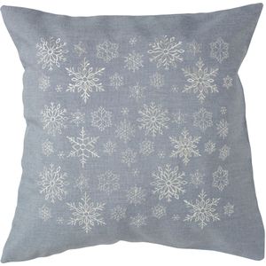 ERWIN M. Sierkussensloop Nova Star; 40x40 cm (BxL); rookblauw/beige