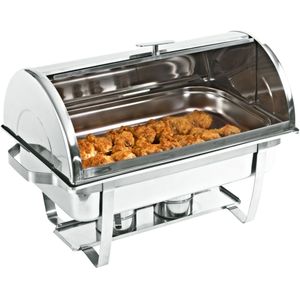 PULSIVA Chafing dish Armonio; Maat GN 1/1, 4000ml, 61x35x40 cm (BxDxH); zilver; rechthoekig