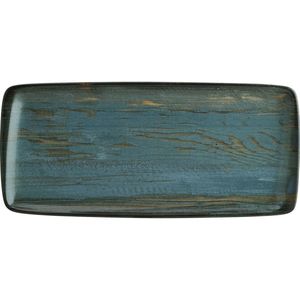 Bonna Schaal Madera Mint rechthoekig; 34x16 cm (LxB); turquoise/bruin/zwart; rechthoekig; 12 stuk / verpakking