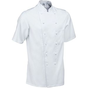PULSIVA Heren Koksbuis Samuel korte mouw, wit; Kledingmaat 44; wit