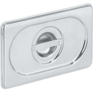 PULSIVA GN deksel Smart zonder lepeluitsparing 1/9; Maat GN 1/9, 17.6x10.8 cm (LxB); zilver