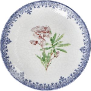 VEGA Plat bord Nonna met motief; 20.5 cm (Ø); blauw/wit/rosé; rond; 6 stuk / verpakking